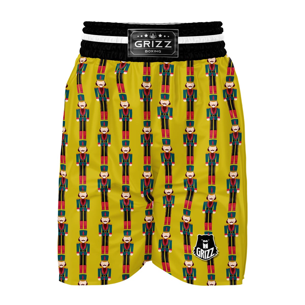 Nutcracker Yellow Pattern Print Boxing Shorts-grizzshop