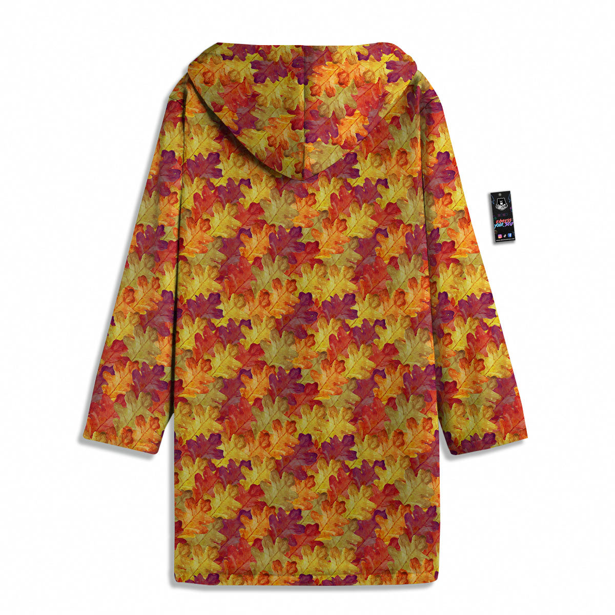 Oak Leaf Autumn Print Men's Windbreaker Jacket-grizzshop