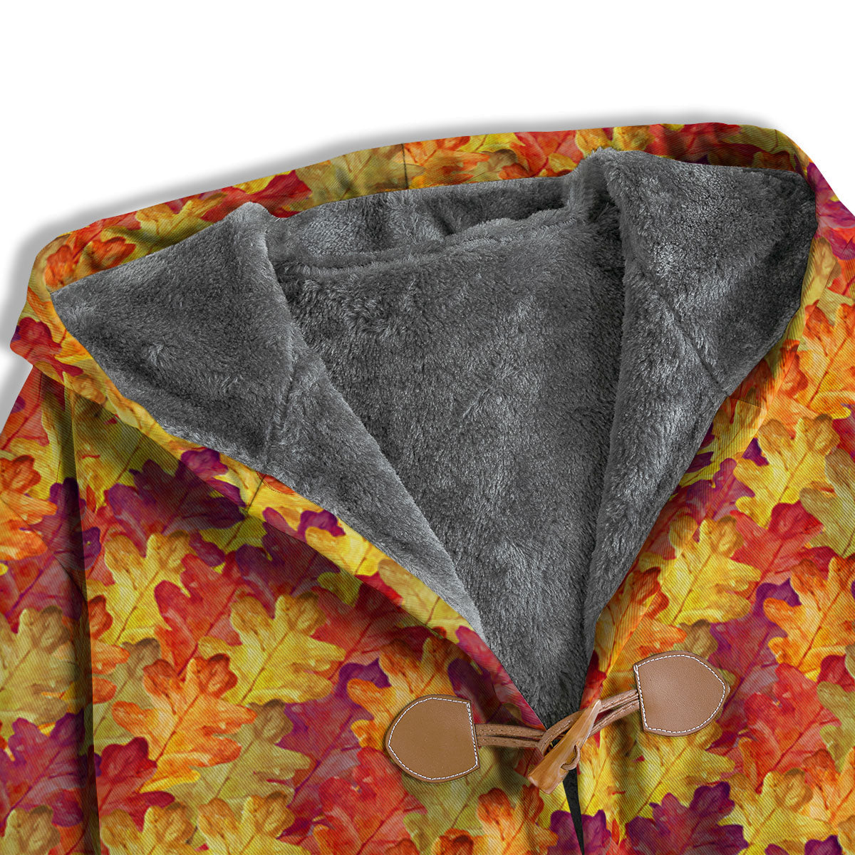 Oak Leaf Autumn Print Men's Windbreaker Jacket-grizzshop