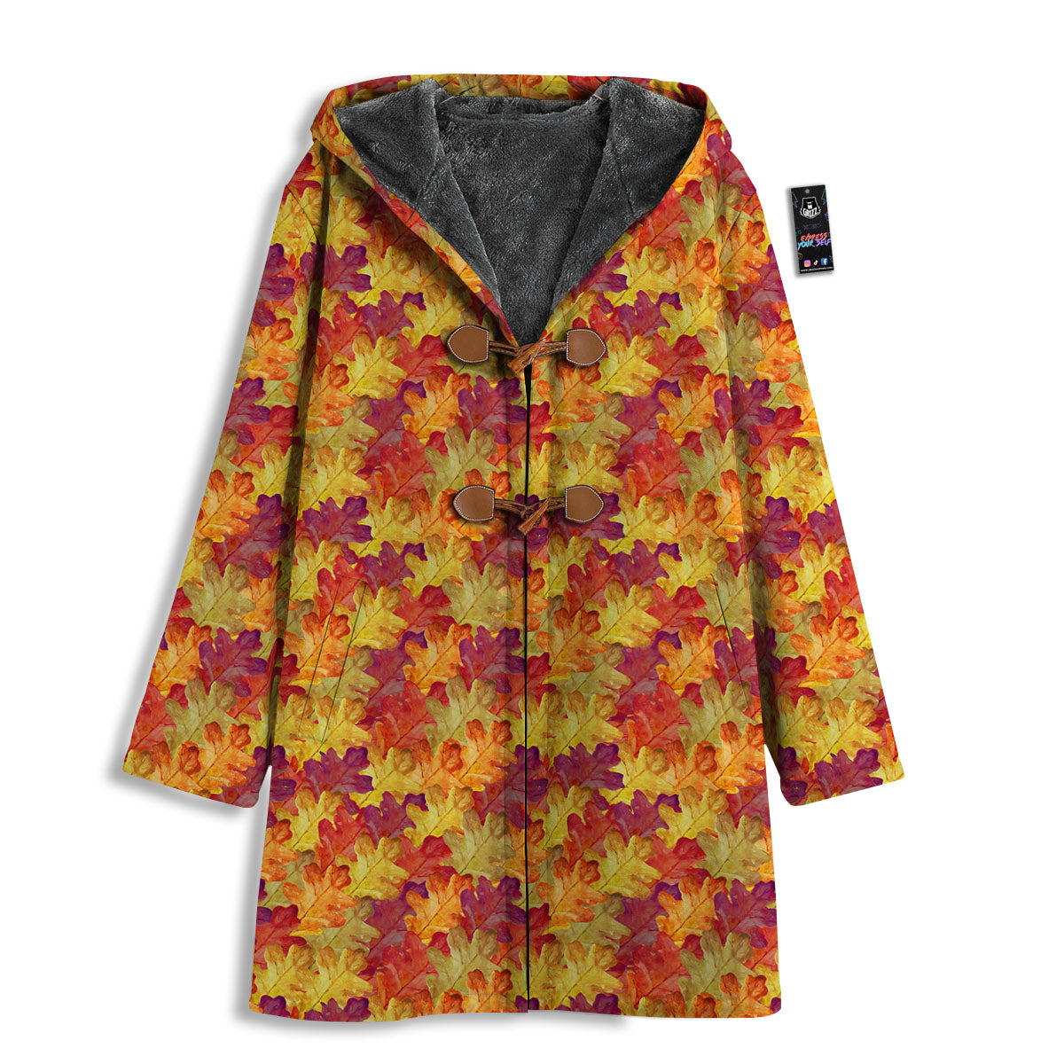Oak Leaf Autumn Print Men's Windbreaker Jacket-grizzshop