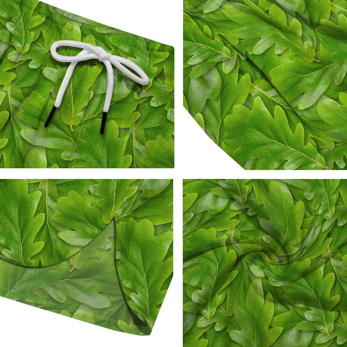 Oak Leaf Green Print Men's Running Shorts-grizzshop