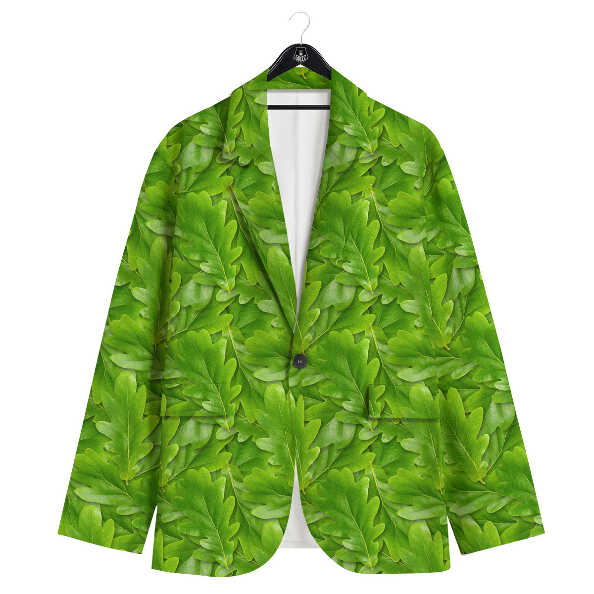 Oak Leaf Green Print Men's Sport Coat-grizzshop