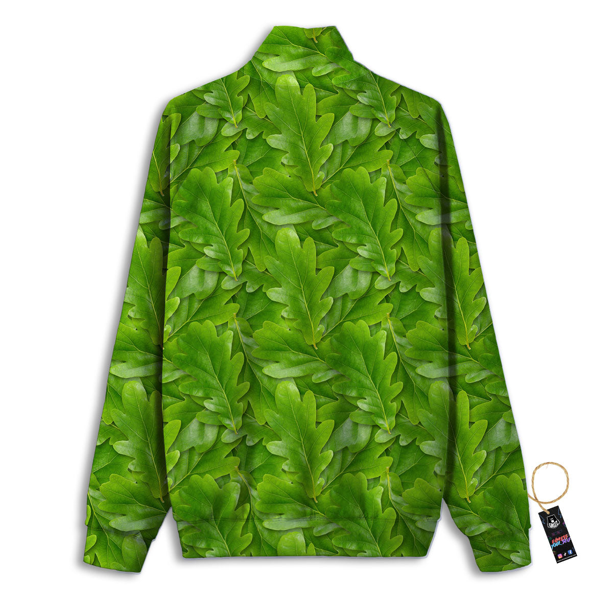 Oak Leaf Green Print Track Jacket-grizzshop