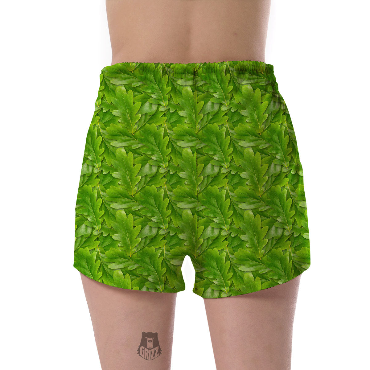 Oak Leaf Green Print Women's Shorts-grizzshop