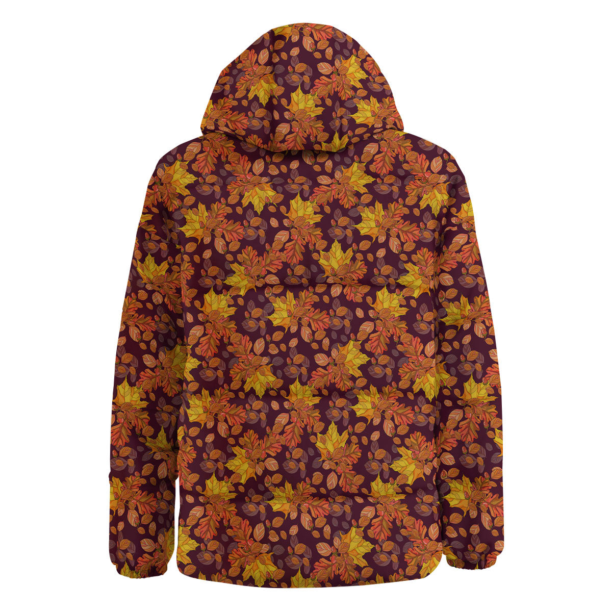 Oak Maple Print Pattern Down Jacket-grizzshop
