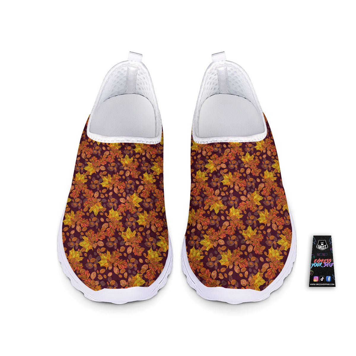 Oak Maple Print Pattern Nurse Shoes-grizzshop