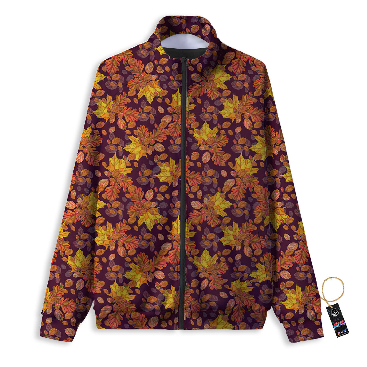Oak Maple Print Pattern Track Jacket-grizzshop