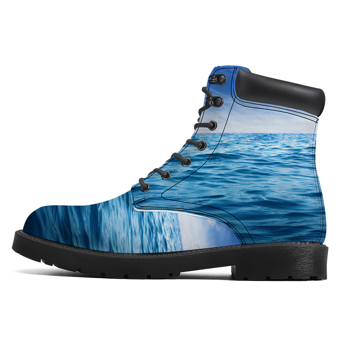 Ocean Blue Print Boots-grizzshop