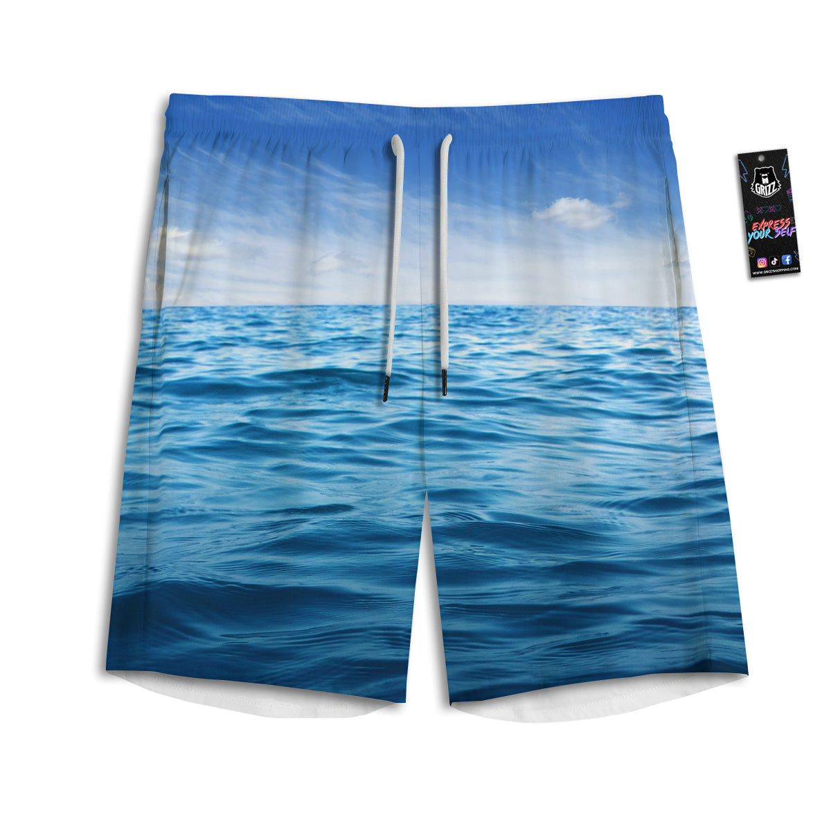 Ocean Blue Print Men's Athletic Shorts