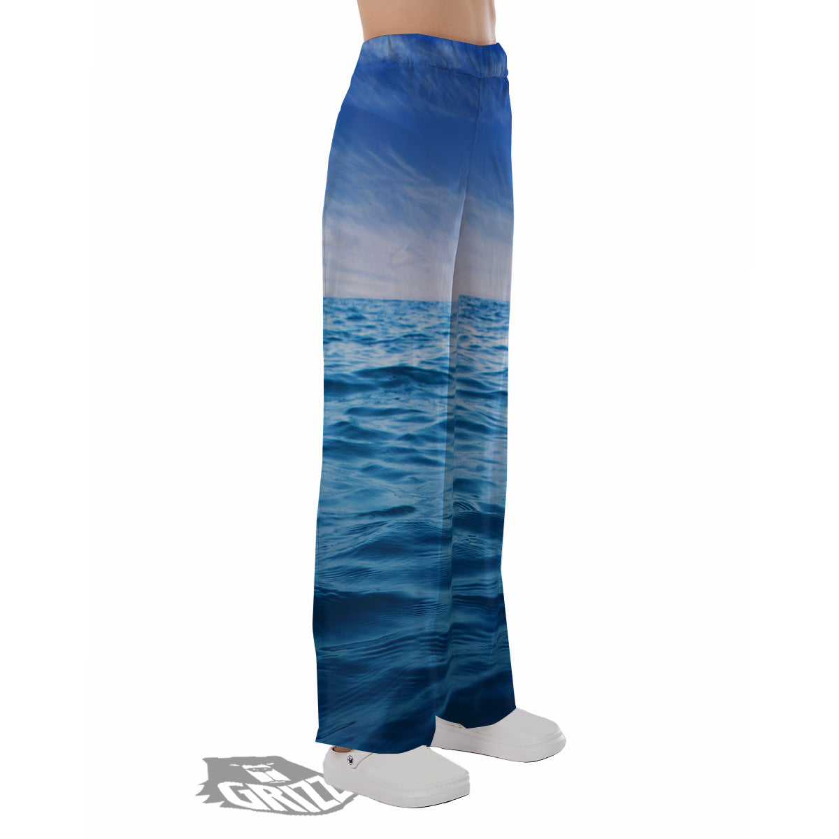 Ocean Blue Print Pajama Pants-grizzshop