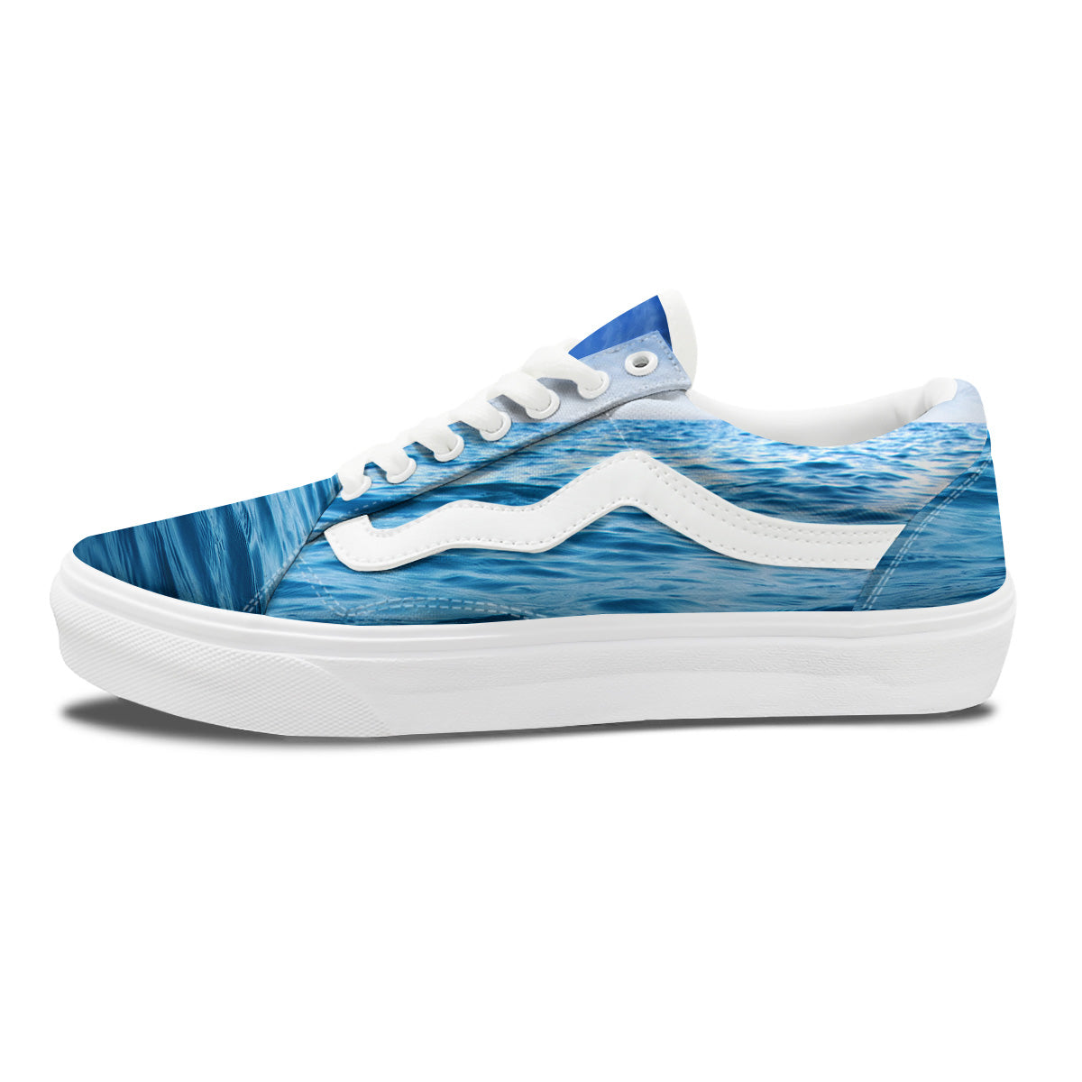 Ocean Blue Print Skate Shoes-grizzshop