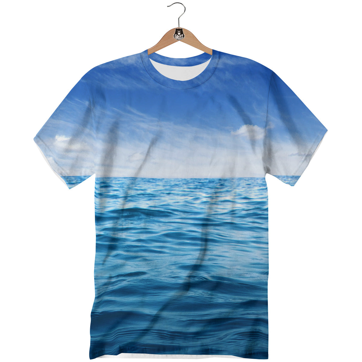 Ocean Blue Print T-Shirt-grizzshop