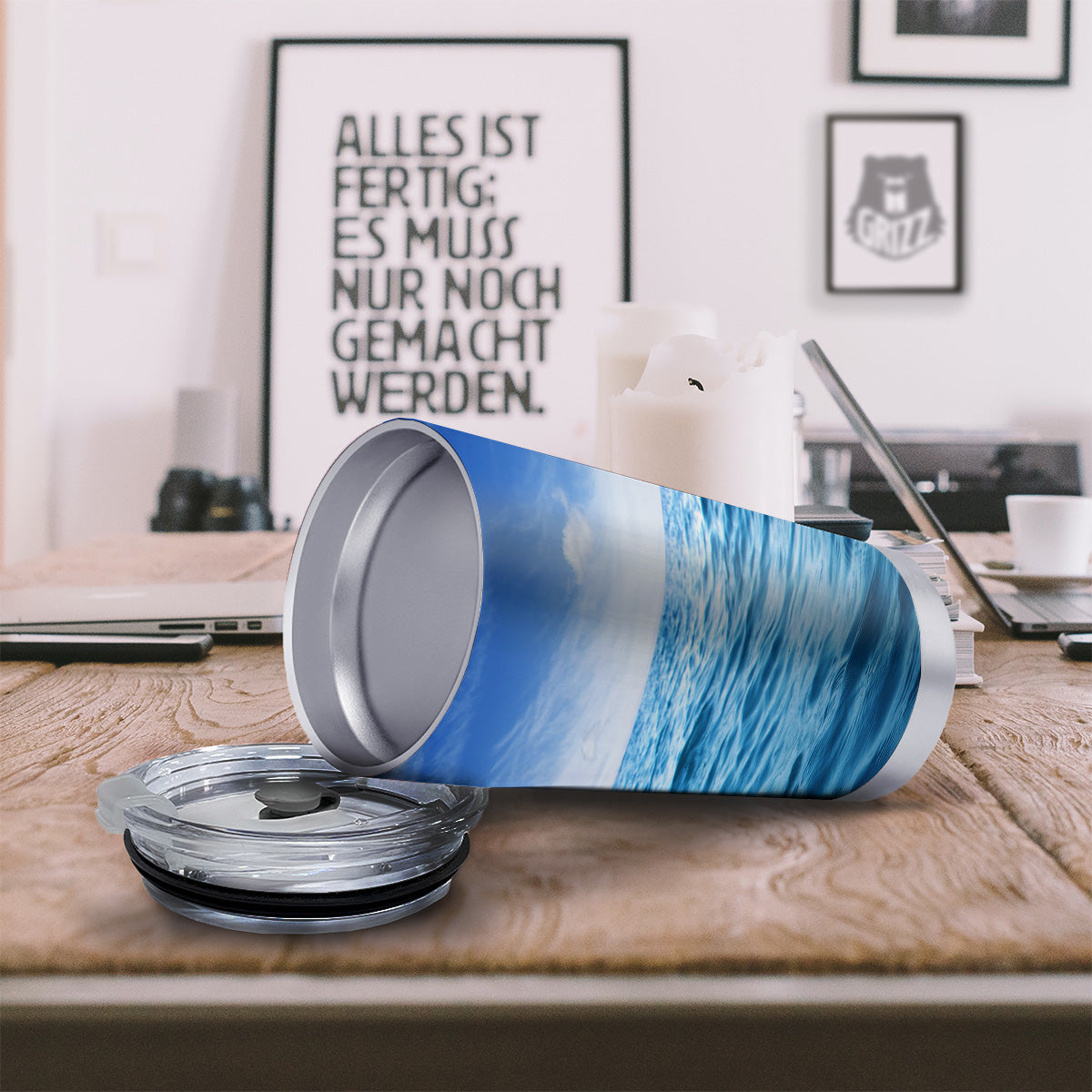 Ocean Blue Print Tumbler-grizzshop