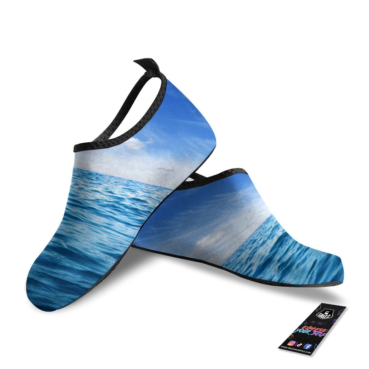 Ocean Blue Print Water Shoes-grizzshop
