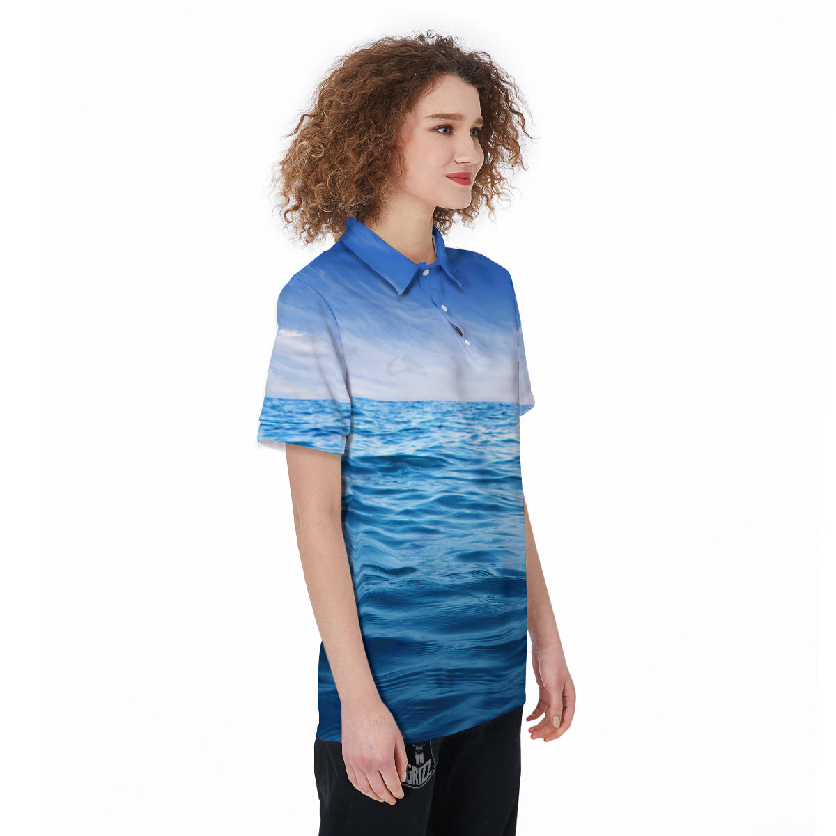 Ocean Blue Print Women's Golf Shirts-grizzshop