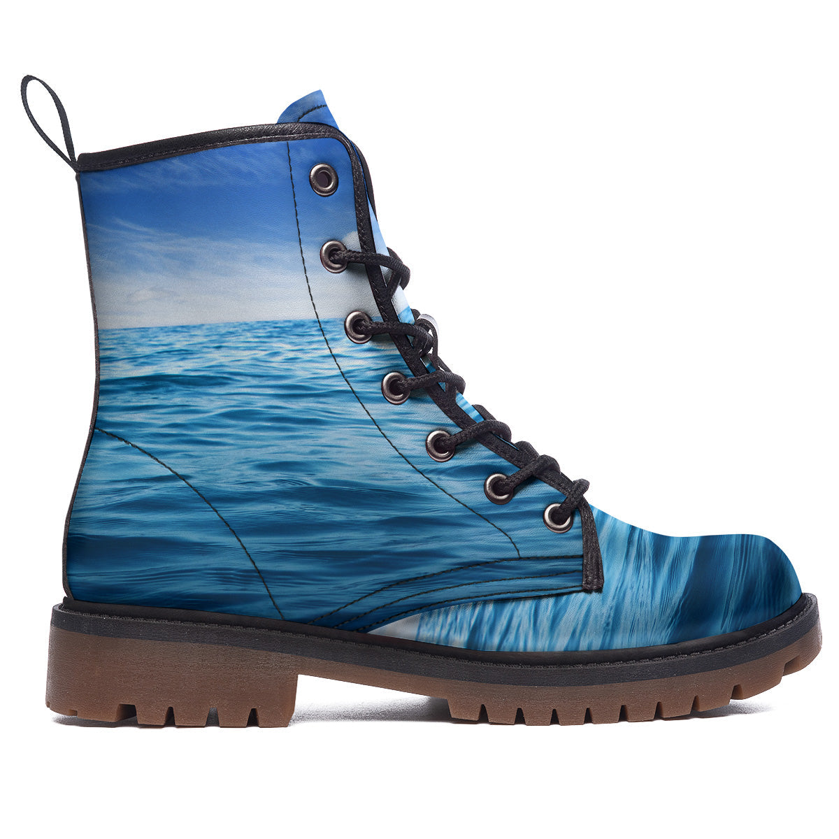 Ocean Blue Print Work Boots-grizzshop