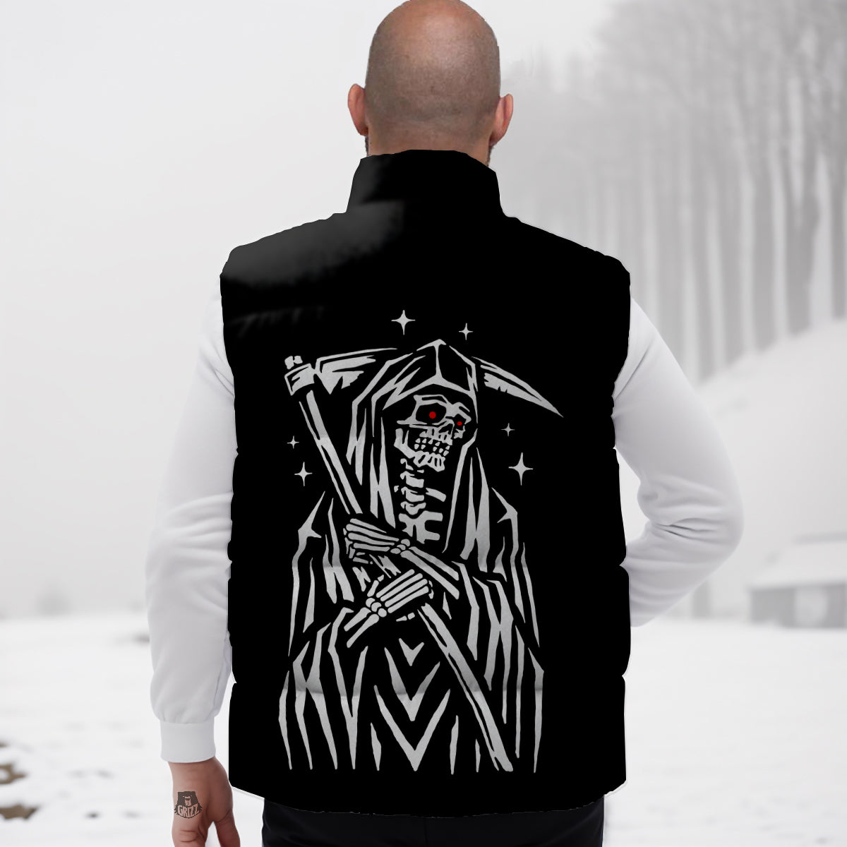 Ocean Octopus Pattern Print Down Vest-grizzshop