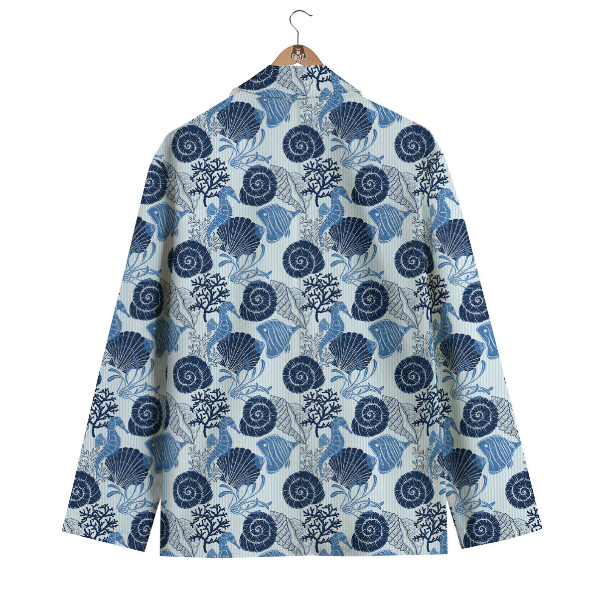 Ocean Pattern Print Men's Blazer-grizzshop