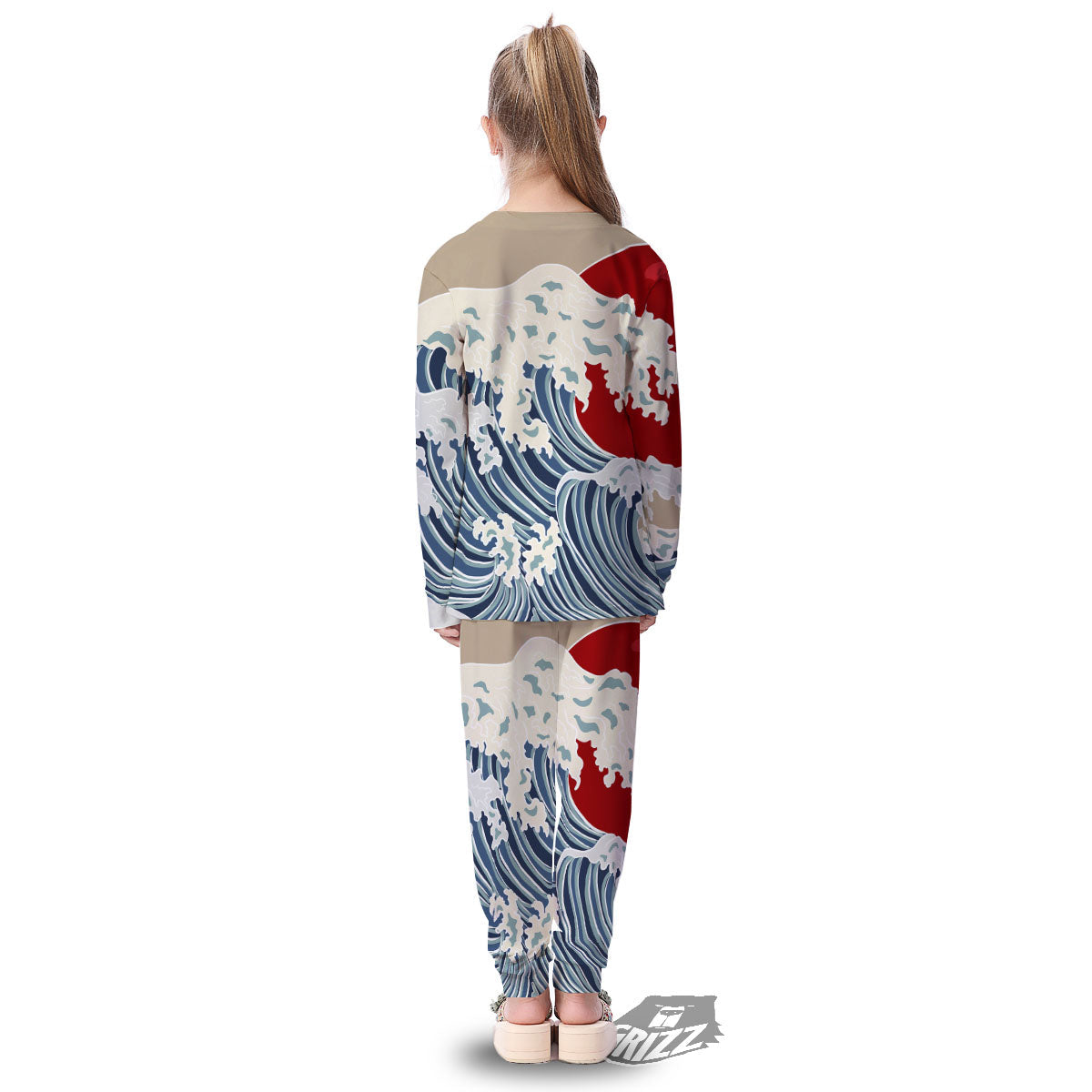 Ocean Wave Japanese Print Kid's Pajamas-grizzshop