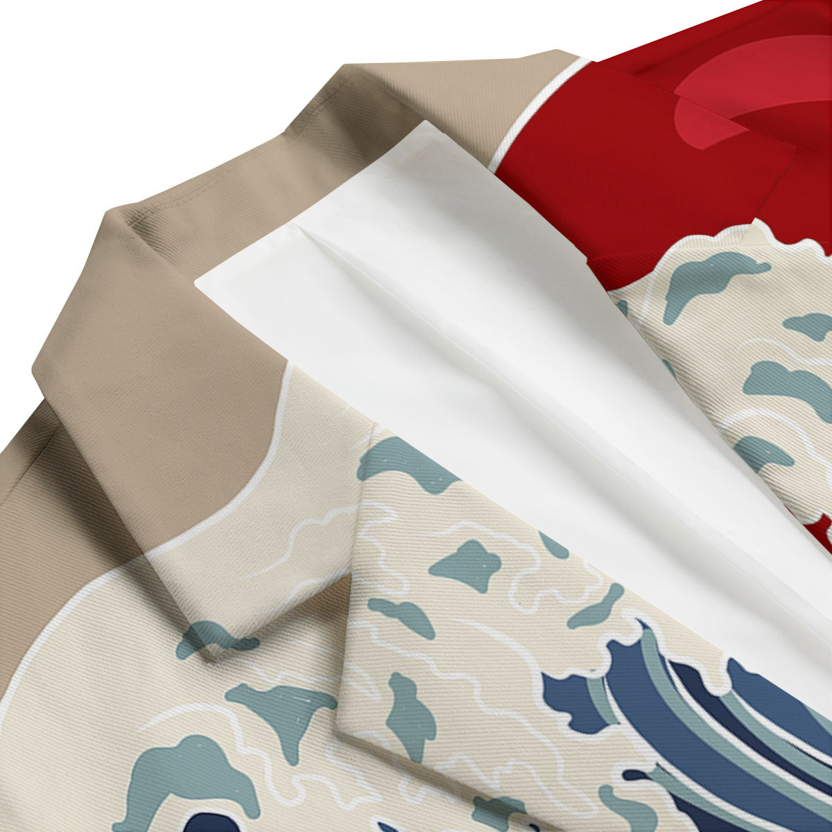 Ocean Wave Japanese Print Men's Blazer-grizzshop