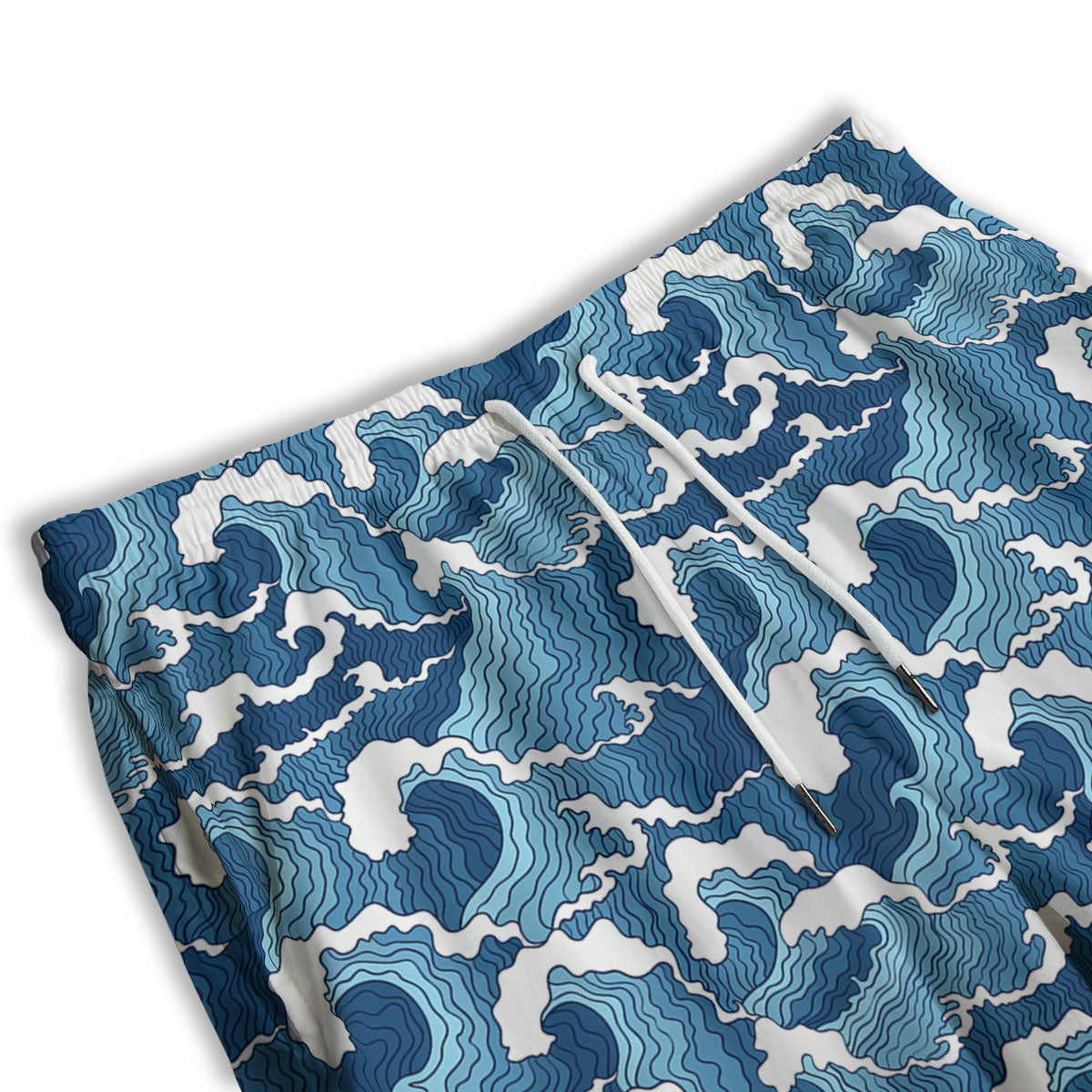 Ocean Wave Japanese Print Pattern Men's Athletic Shorts