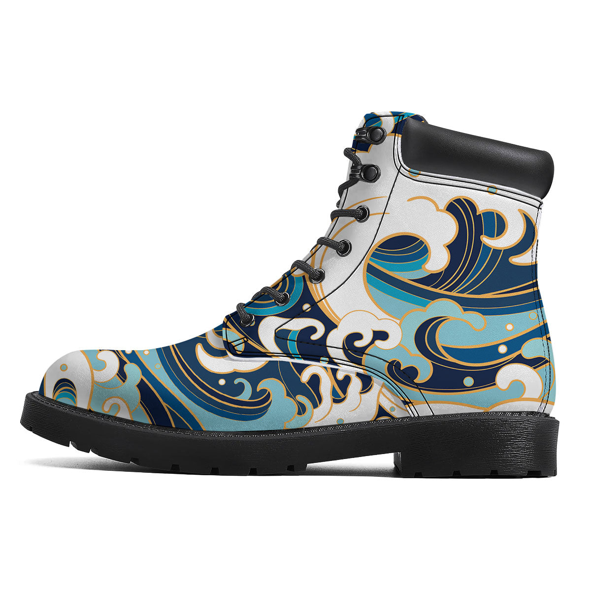 Ocean Wave Print Boots-grizzshop