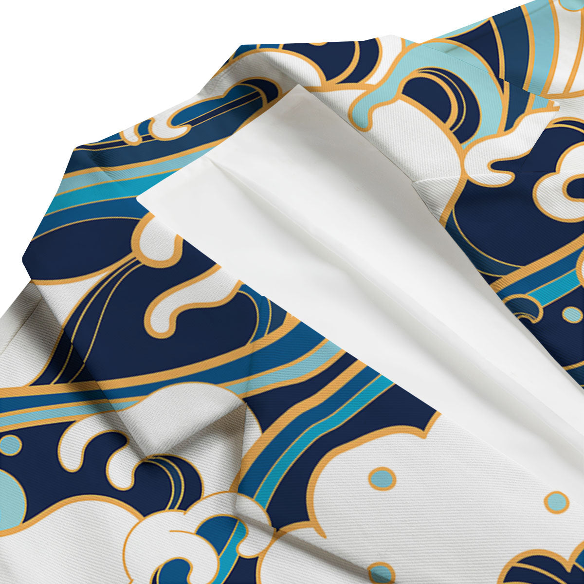 Ocean Wave Print Men's Blazer-grizzshop