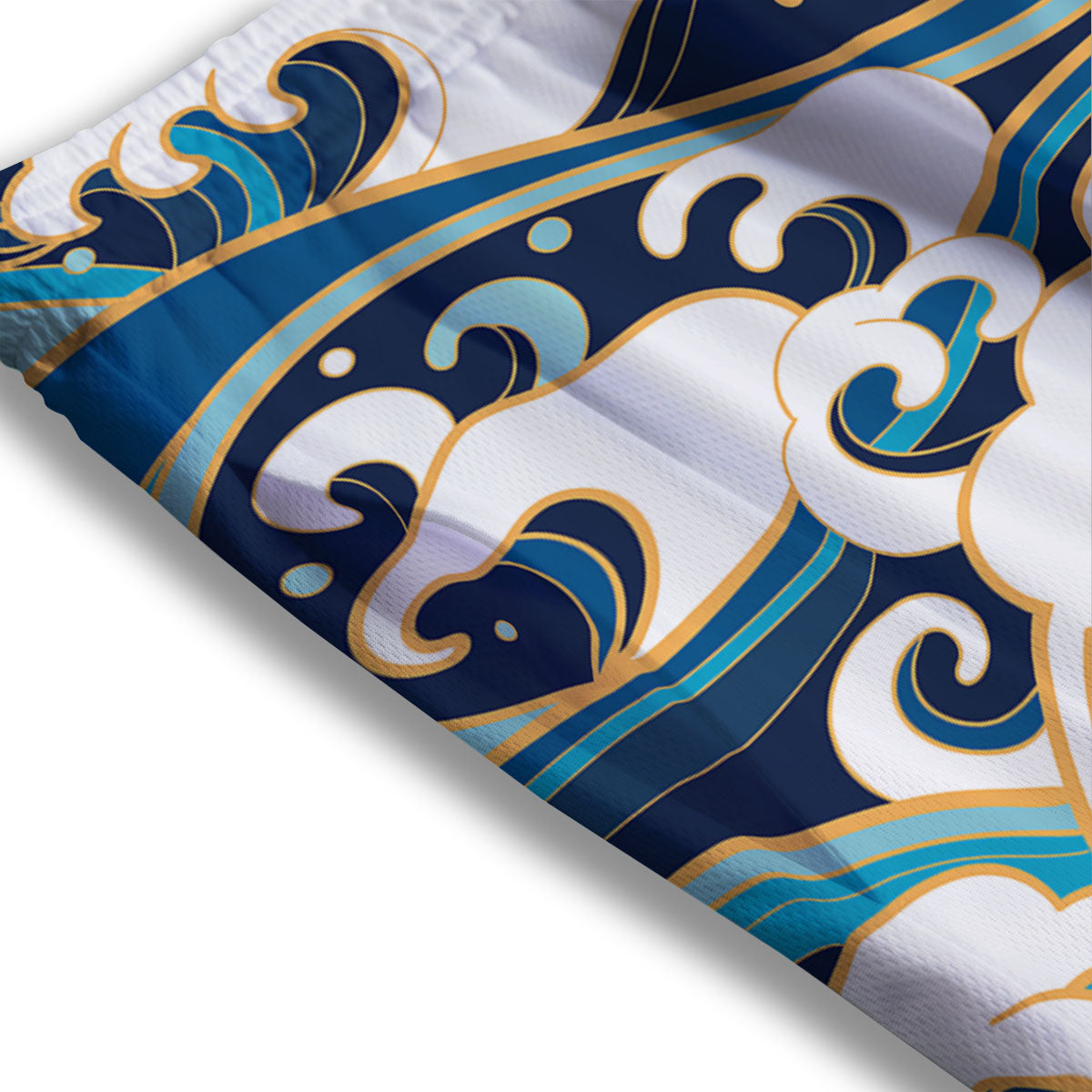 Ocean Wave Print Mesh Shorts