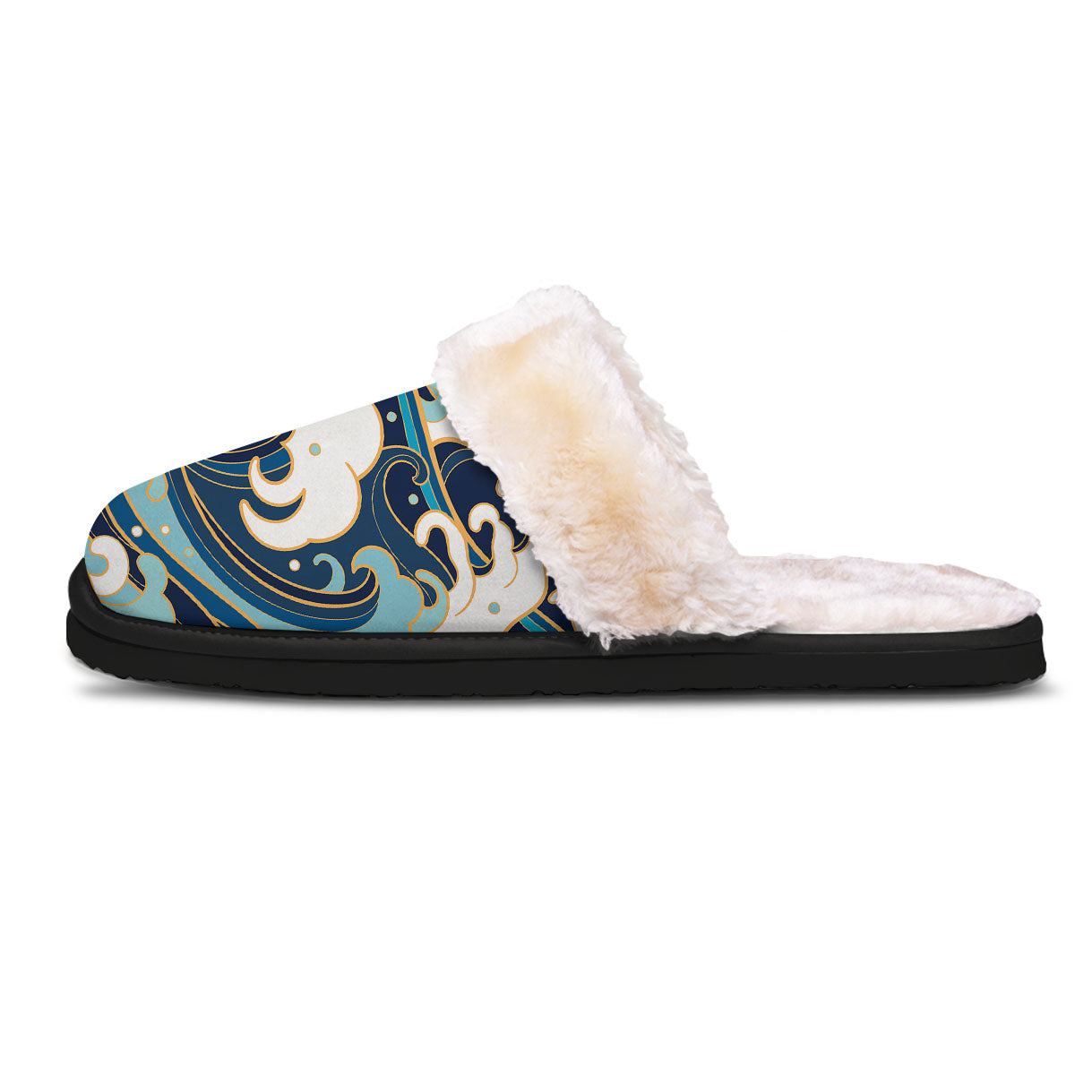 Ocean Wave Print Slippers-grizzshop