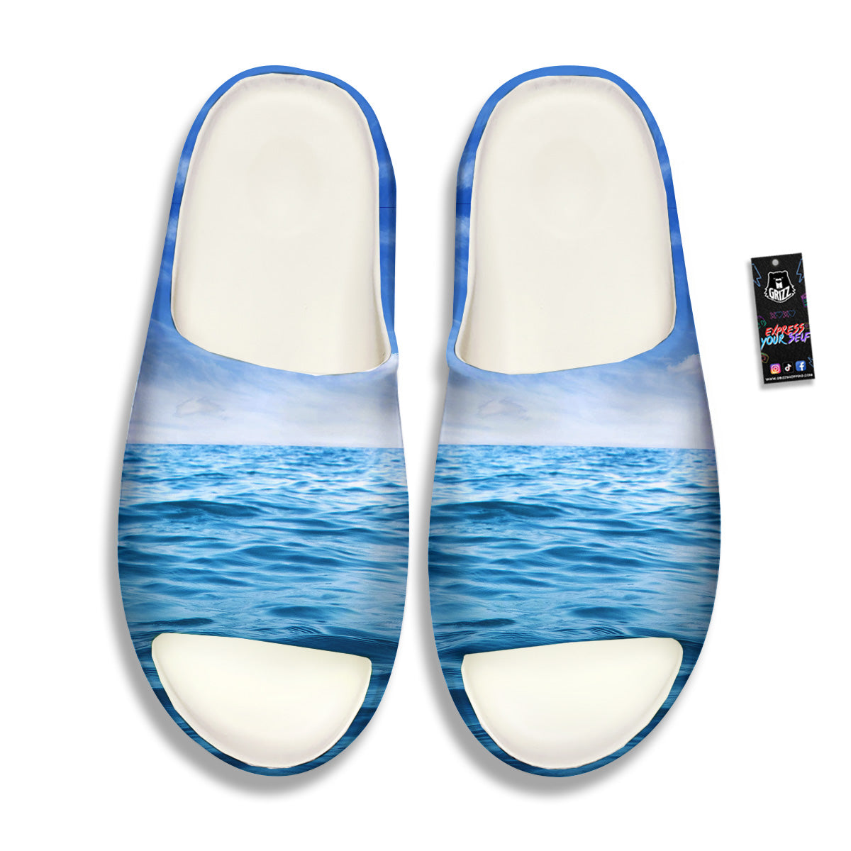 Ocean Blue Print Sandals-grizzshop