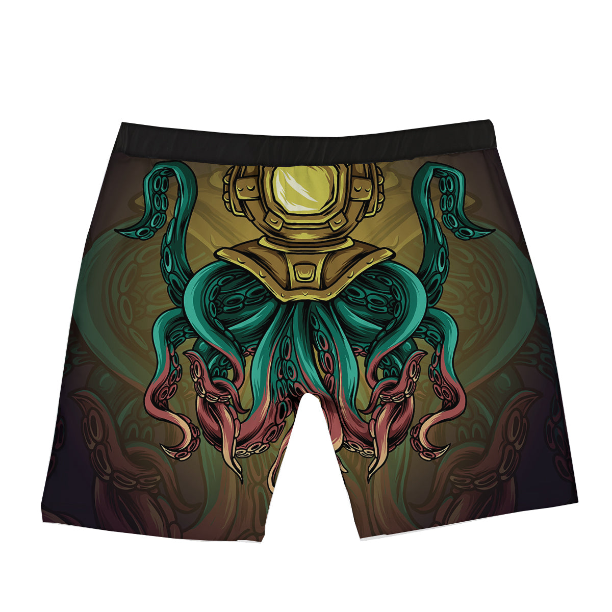 Octopus And Diving Helmet Print Boxer Briefs-grizzshop