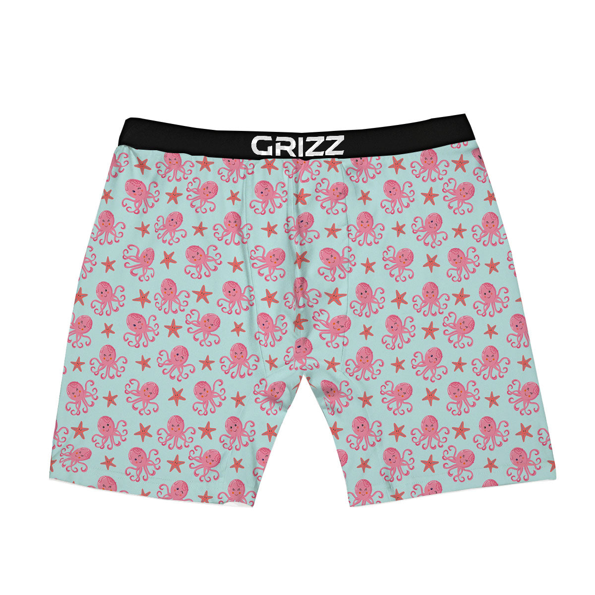 Octopus Cartoon Print Pattern Boxer Briefs-grizzshop