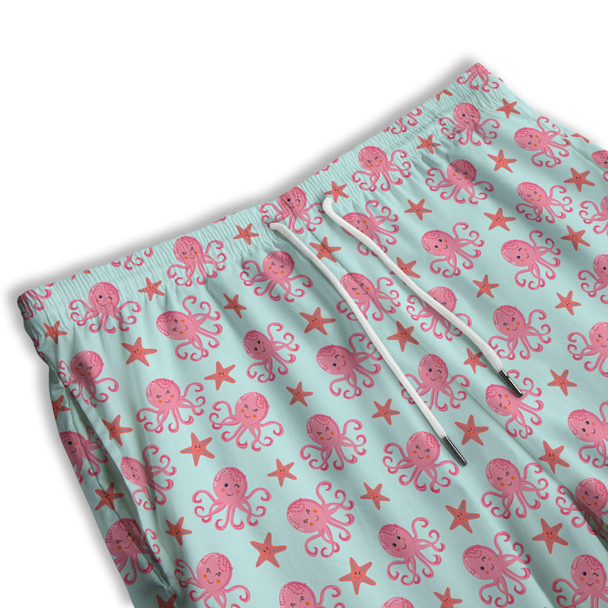Octopus Cartoon Print Pattern Men's Athletic Shorts