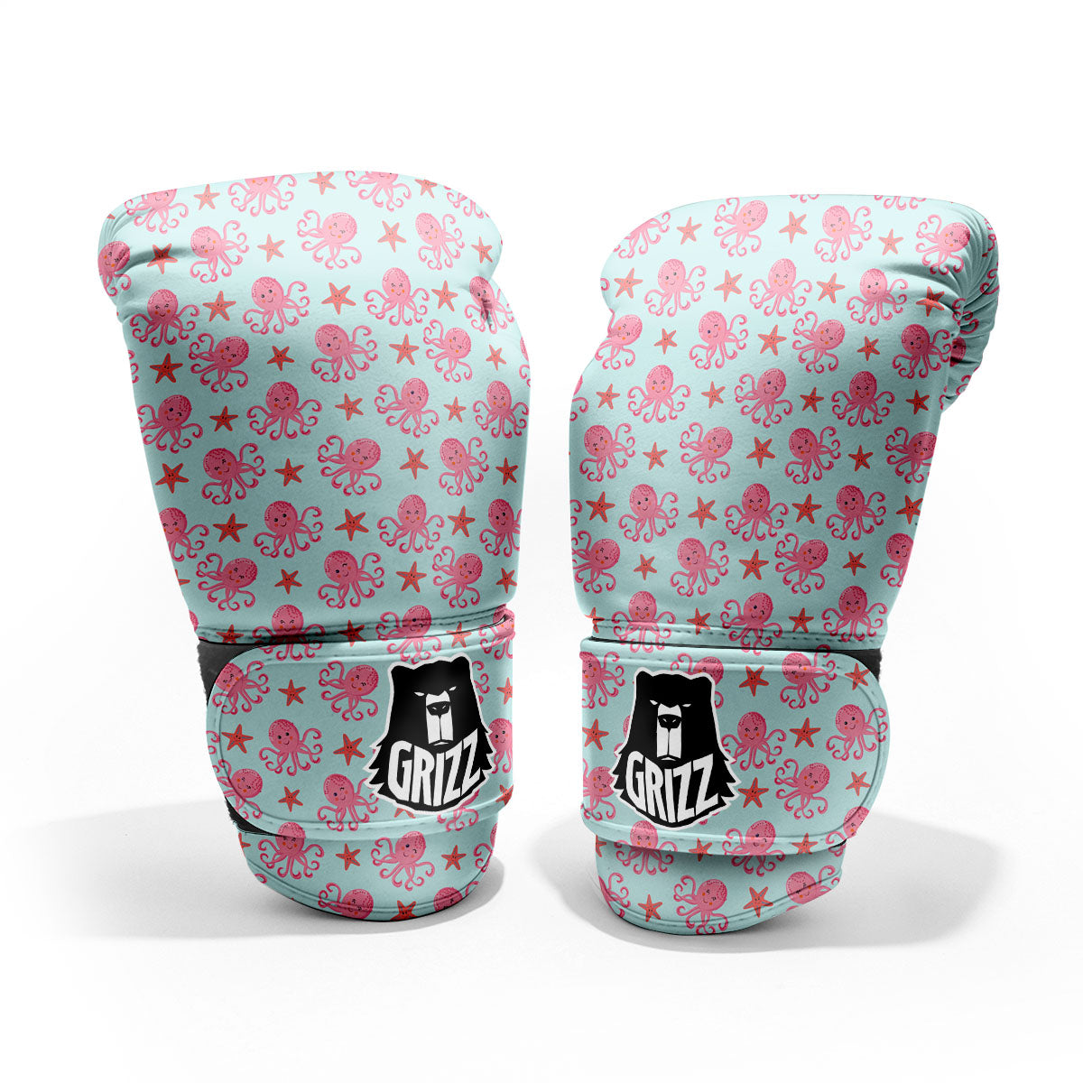 Octopus Cartoon Print Pattern Pro Boxing Glove