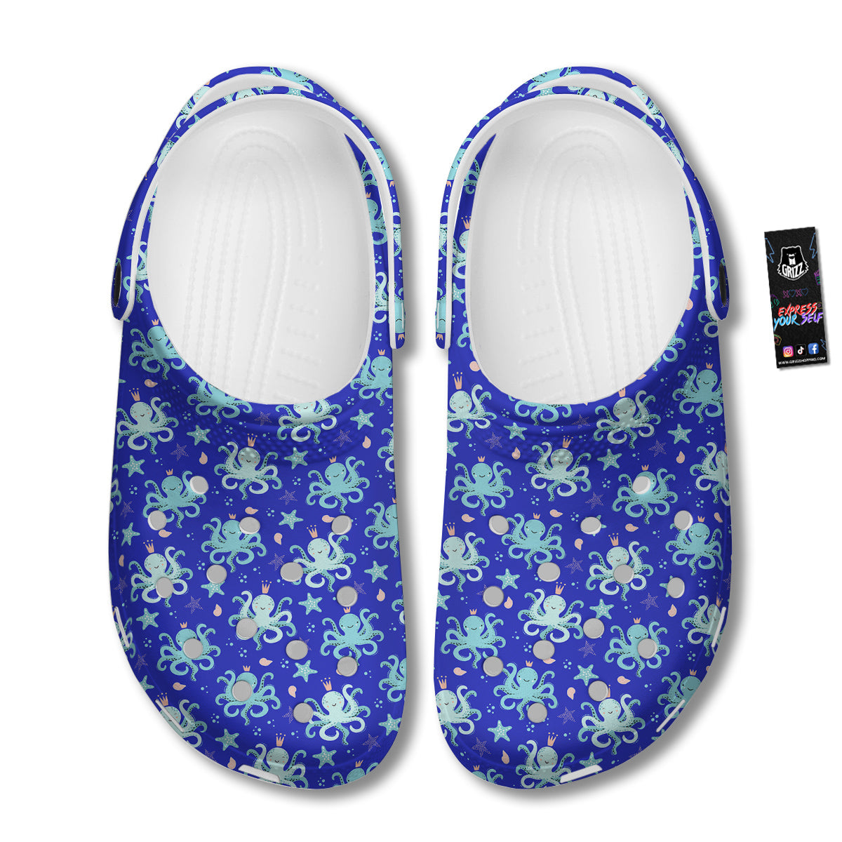 Octopus Cute Print Pattern Clog-grizzshop