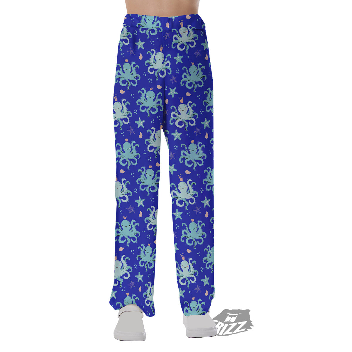 Octopus Cute Print Pattern Pajama Pants-grizzshop