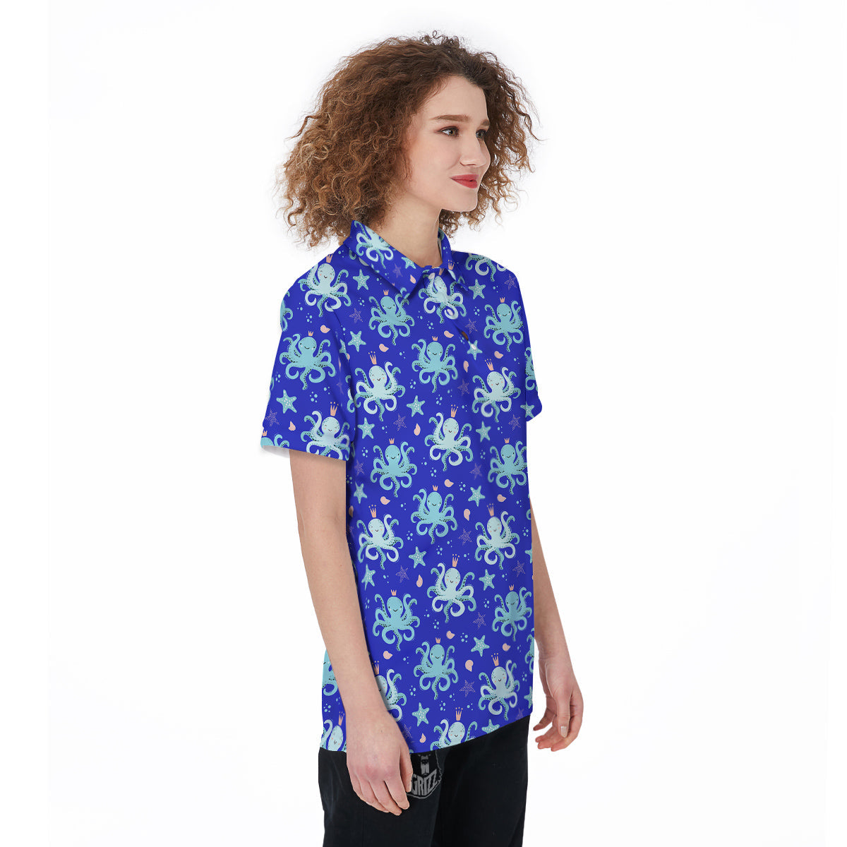 Octopus Cute Print Pattern Women's Golf Shirts-grizzshop