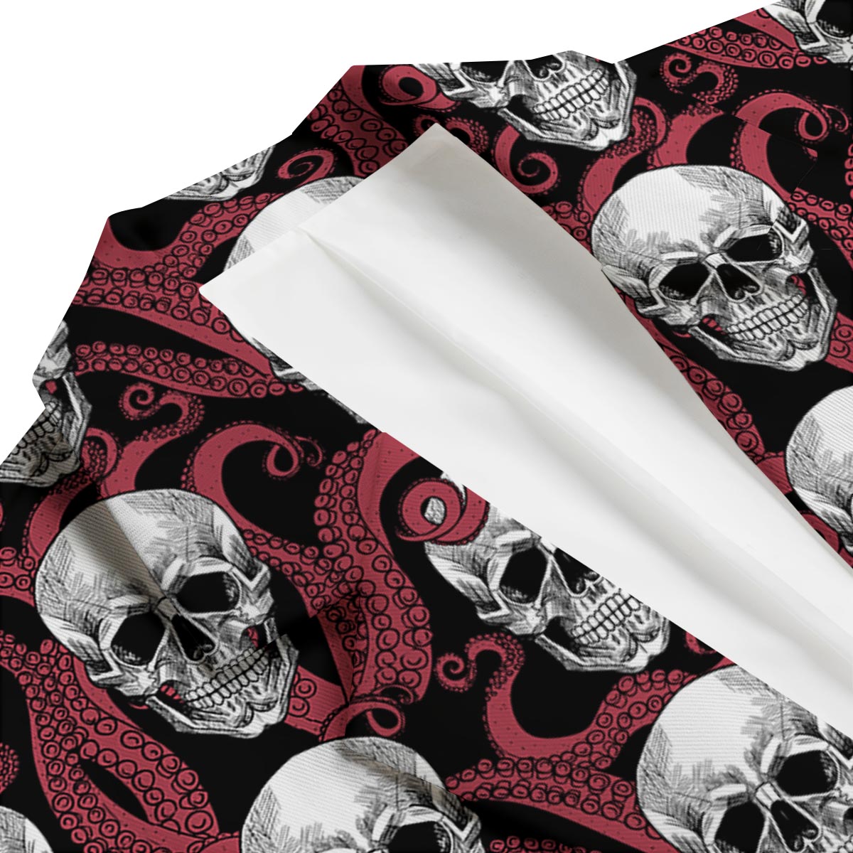 Octopus Skull Red Print Pattern Men's Blazer-grizzshop