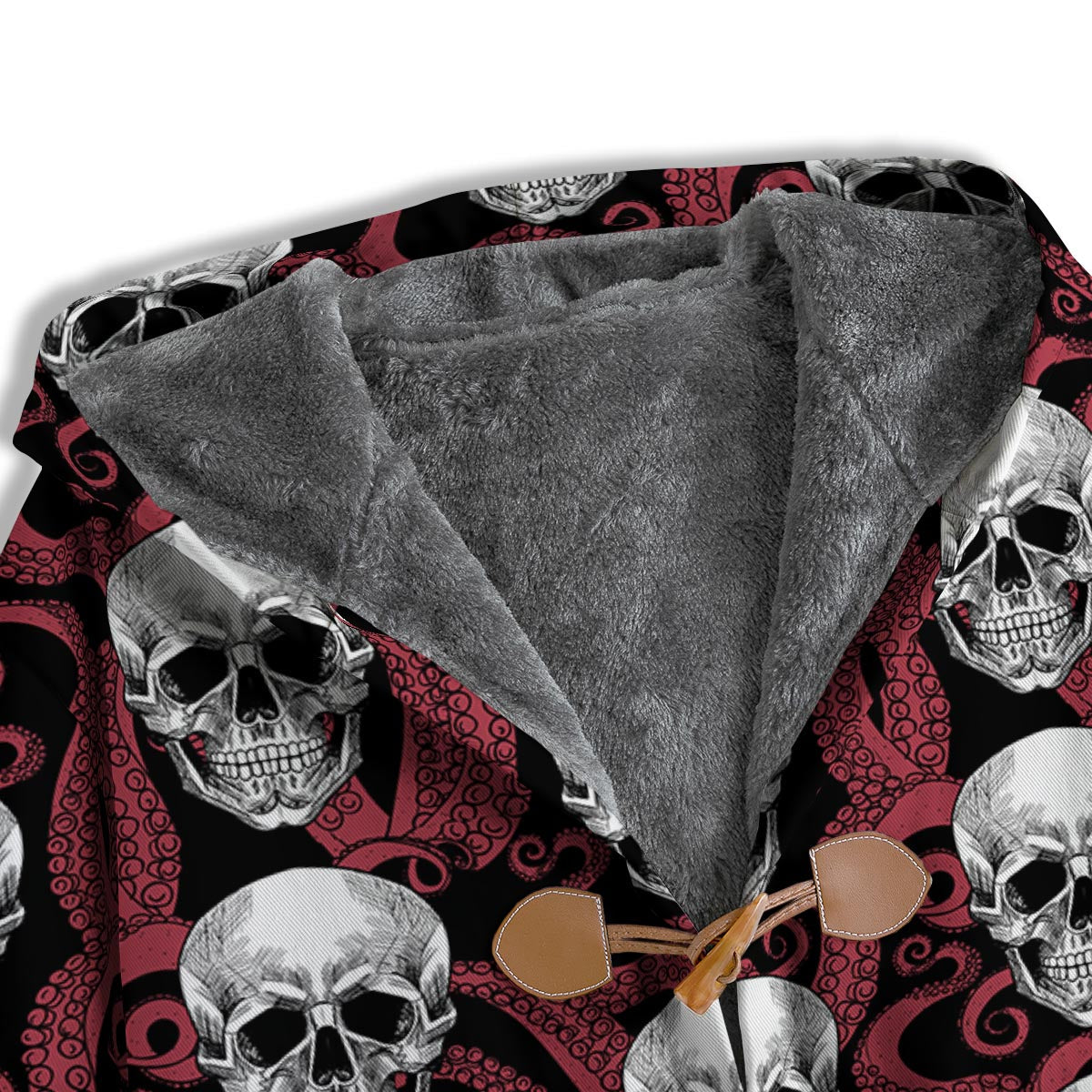 Octopus Skull Red Print Pattern Men's Windbreaker Jacket-grizzshop