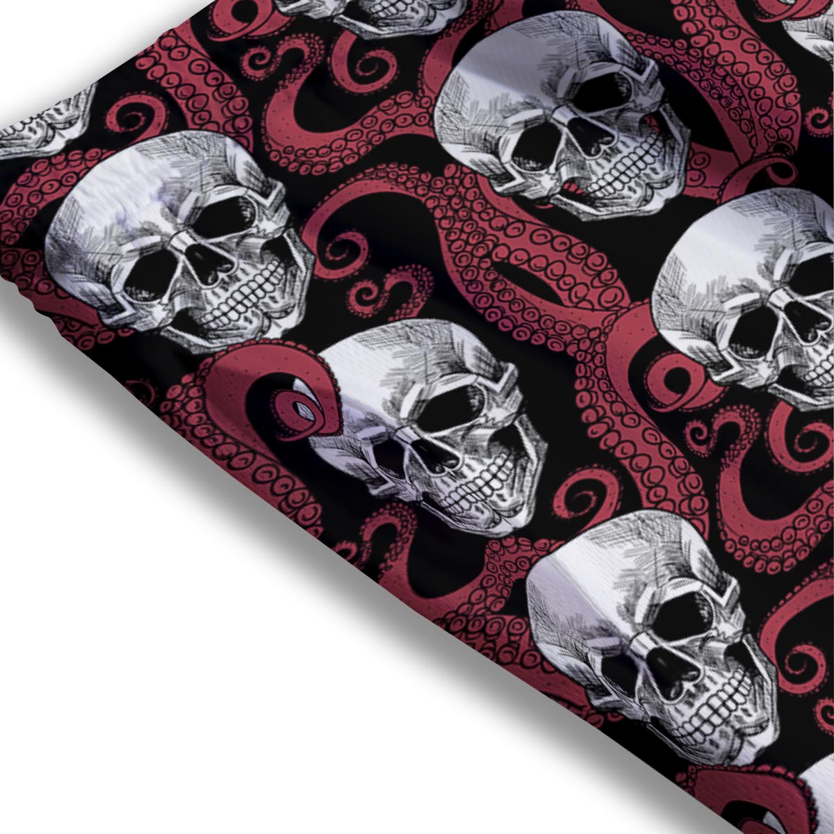 Octopus Skull Red Print Pattern Mesh Shorts