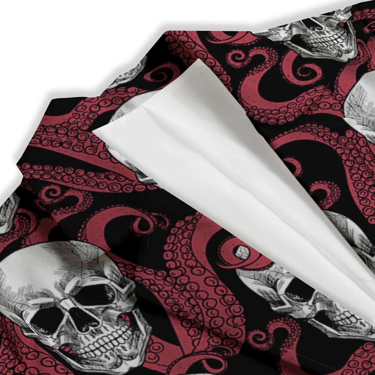 Octopus Skull Red Print Pattern Women's Blazer-grizzshop