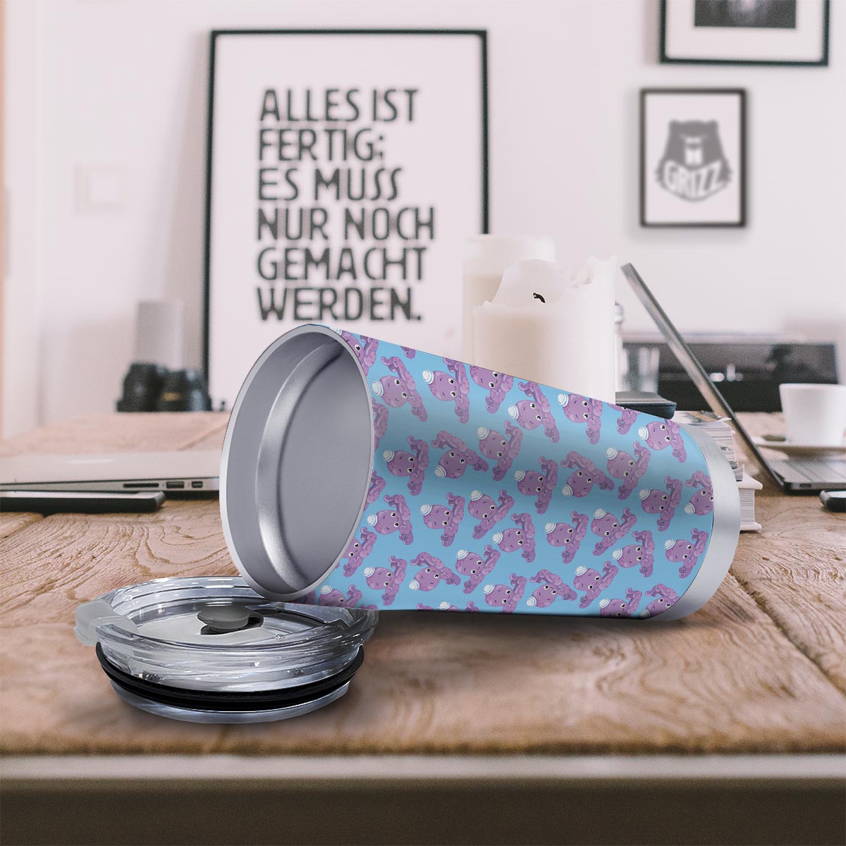 Octopus Teal And Purple Print Pattern Tumbler-grizzshop
