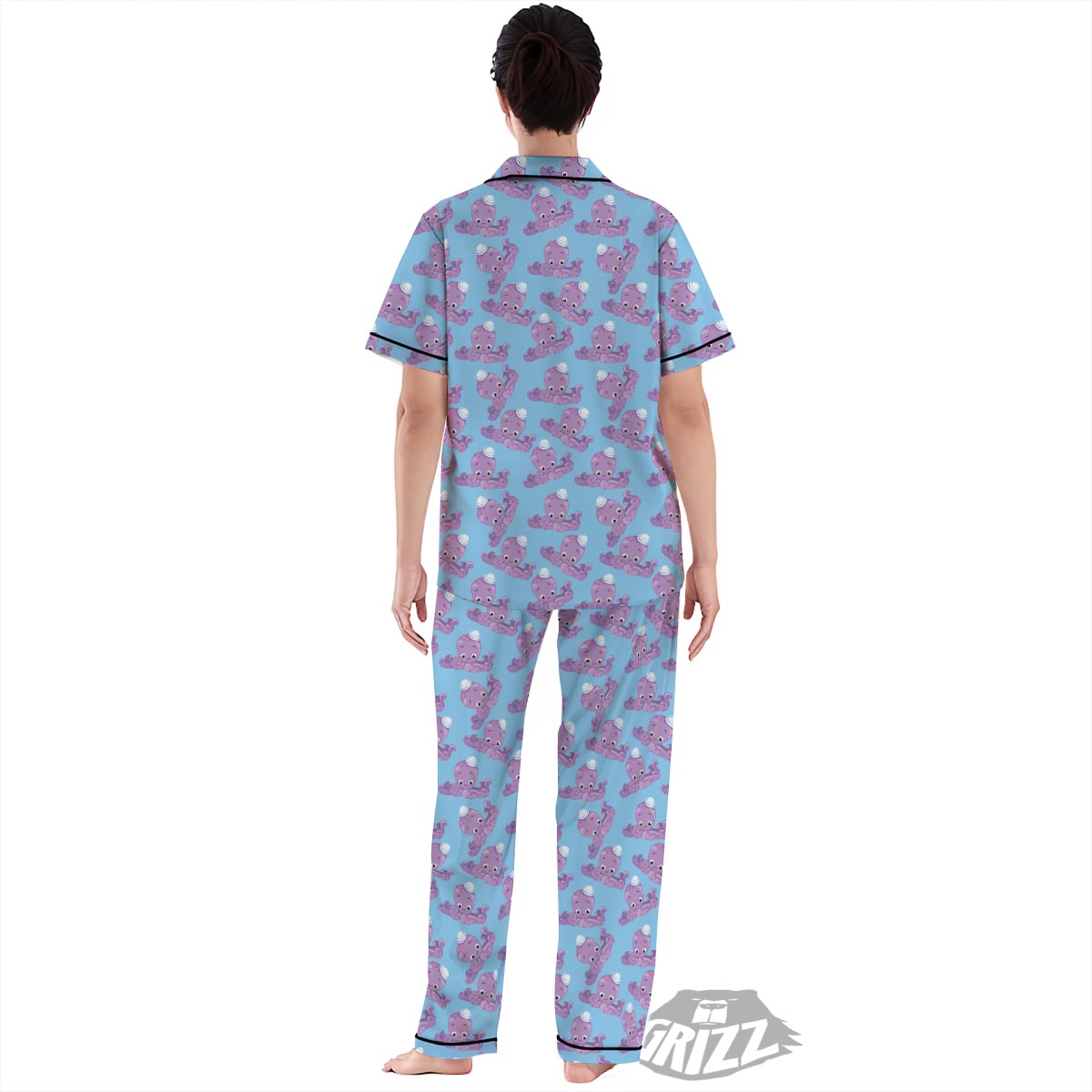 Octopus Teal And Purple Print Pattern Women's Pajamas Set-grizzshop