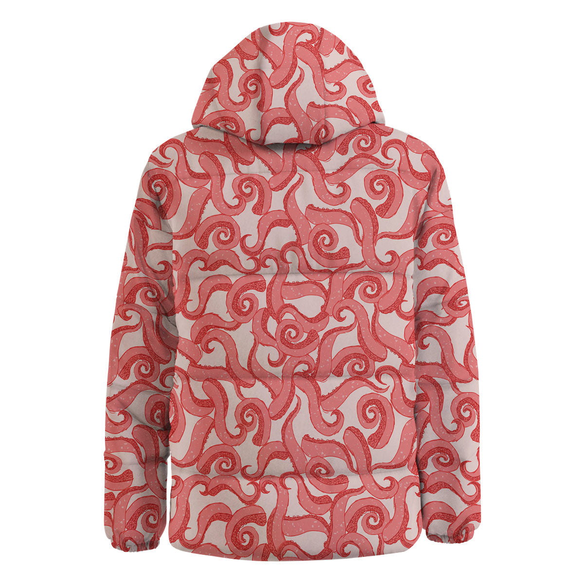 Octopus Tentacles Pink Print Pattern Down Jacket-grizzshop