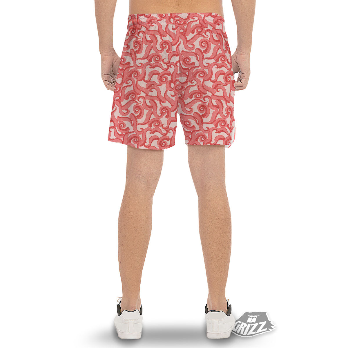 Octopus Tentacles Pink Print Pattern Men's Gym Shorts-grizzshop