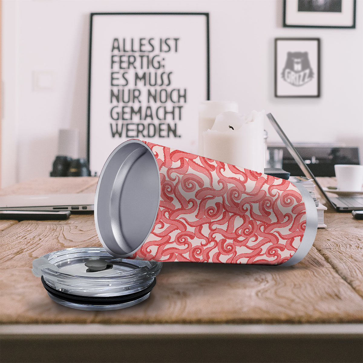 Octopus Tentacles Pink Print Pattern Tumbler-grizzshop