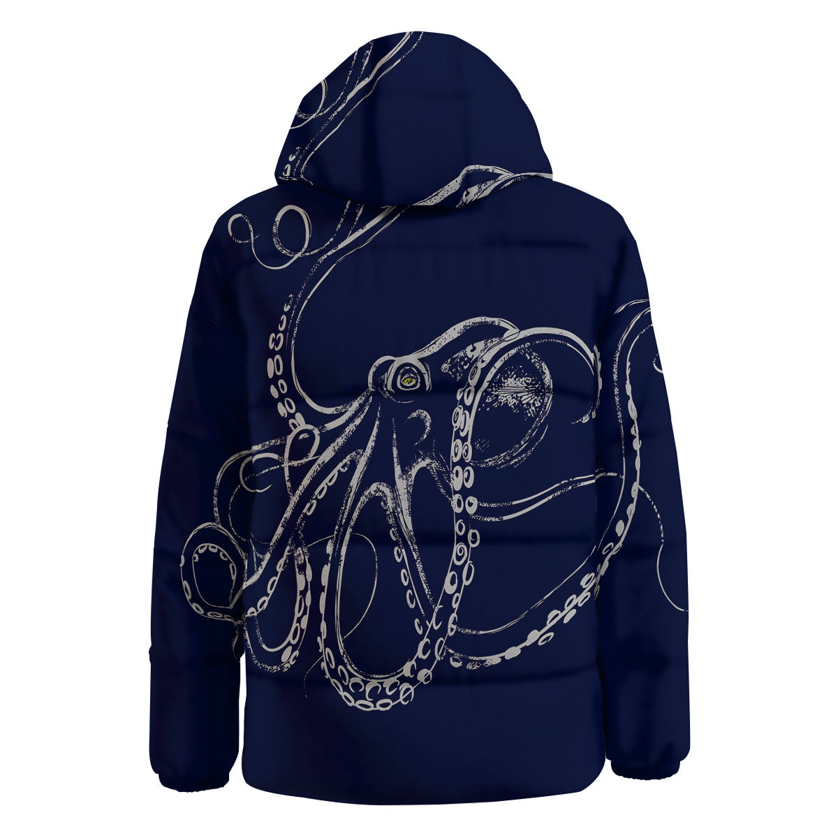 Octopus Tentacles Print Down Jacket-grizzshop