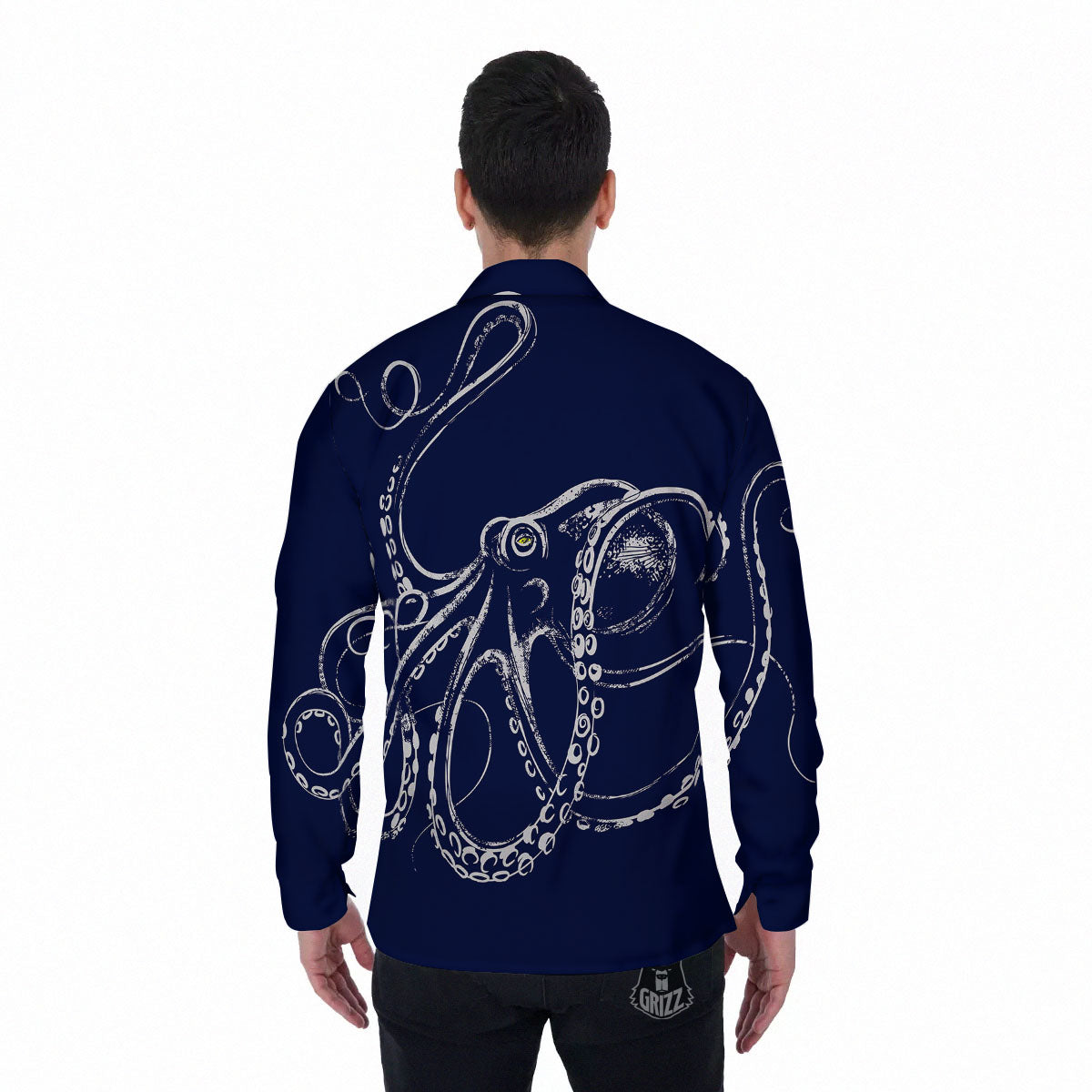 Octopus Tentacles Print Men's Long Sleeve Shirts-grizzshop
