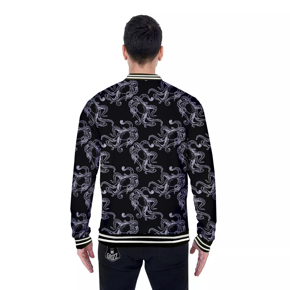 Octopus Tentacles Print Pattern Baseball Jacket-grizzshop