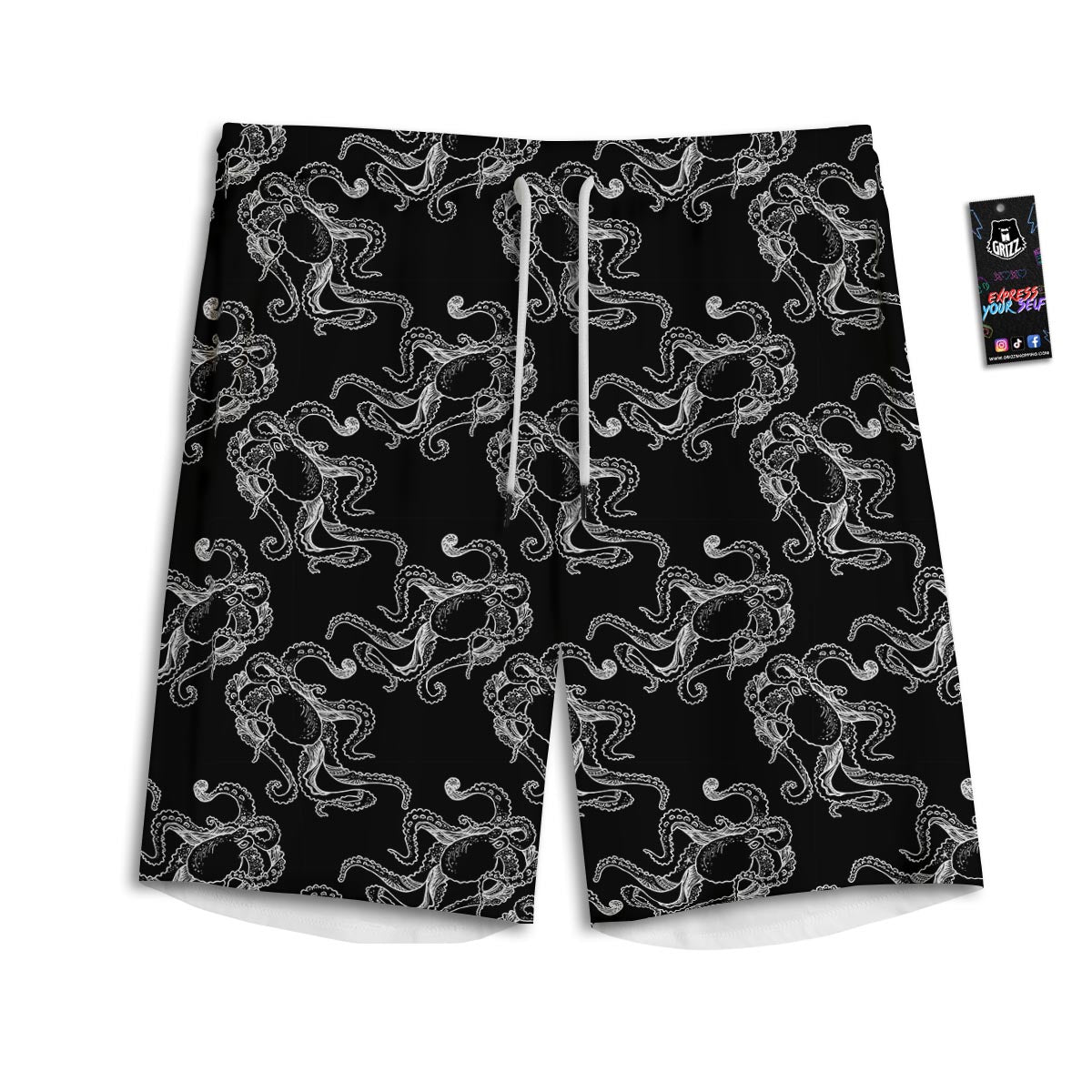 Octopus Tentacles Print Pattern Men's Athletic Shorts